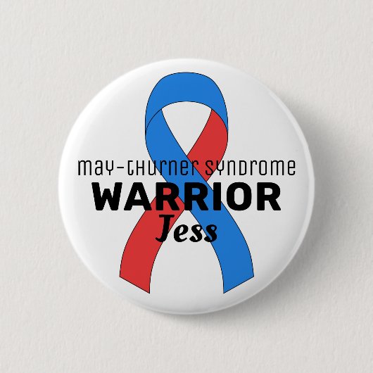 May-Thurner Syndrome Warrior Ribbon White Button (Voorkant)