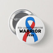 May-Thurner Syndrome Warrior Ribbon White Button (Voorkant /achterkant)