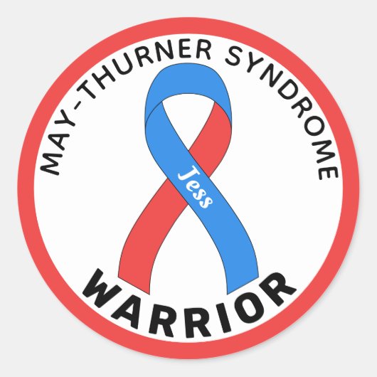 May-Thurner Syndrome Warrior Ribbon White Ronde Sticker (Voorkant)