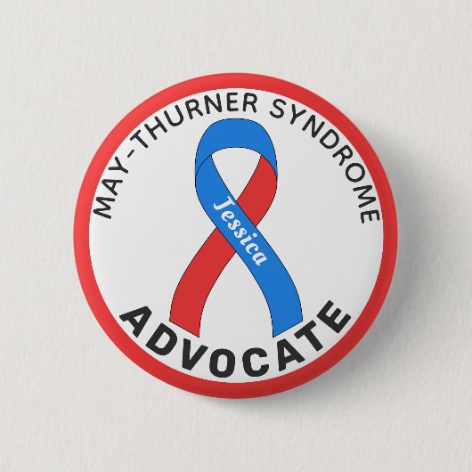May-Thurner Syndroom Advocate Ribbon White Button (Voorkant)
