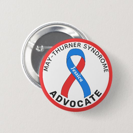May-Thurner Syndroom Advocate Ribbon White Button (Voorkant /achterkant)