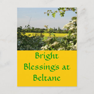 May Tree en Field op Beltane Briefkaart