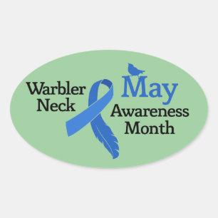 May Warbler Nek Awareness Maand Ovale Sticker