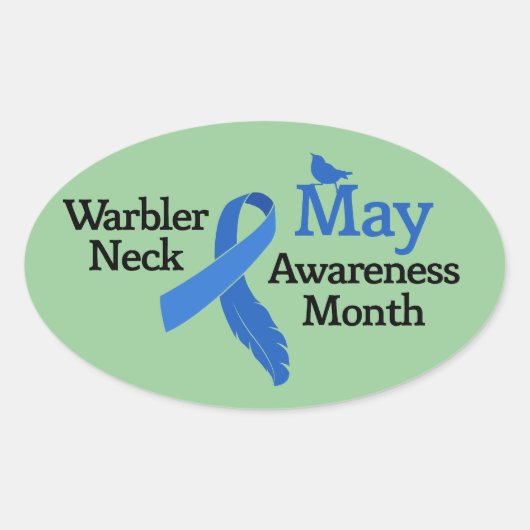 May Warbler Nek Awareness Maand Ovale Sticker (Voorkant)