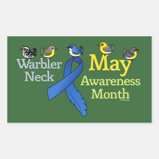 May Warbler Nek Awareness Maand Rechthoekige Sticker (Voorkant)