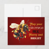 May Your Christmas BEE Merry and BRIGHT Briefkaart (Voorkant / Achterkant)