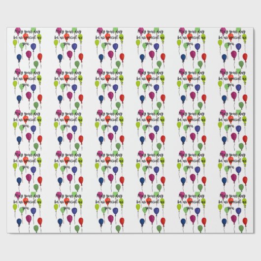 May your day be special colourful balloons cadeaupapier (Vlak)