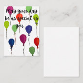 May your day be special colourful balloons notitiekaartje (Voorkant / Achterkant)