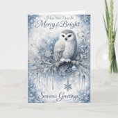 May Your Days Be Merry & Bright – Winter Owl Kaart (Voorkant)
