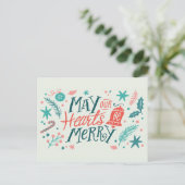 May Your Hearts be Merry Cute Christmas Briefkaart (Staand voorkant)