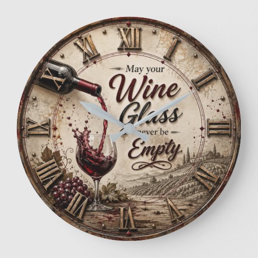 May Your Wine Glass Never Be Empty Grote Klok (Voorkant)