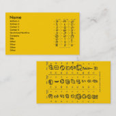 Maya Alphabet Visitekaartje (Voorkant / Achterkant)