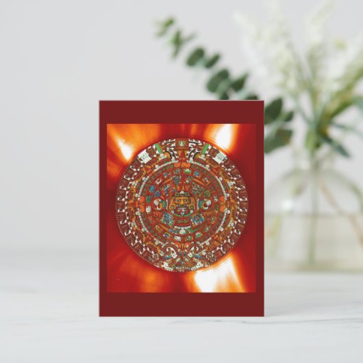 maya aztec calendar briefkaart (Staand voorkant)