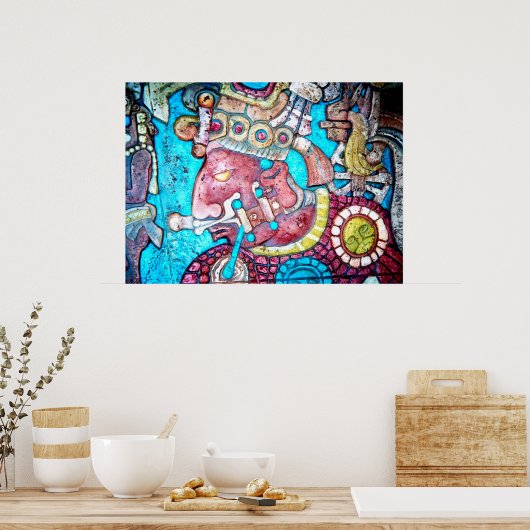 Maya Aztec Indian High Priest Mexican Art Poster (Keuken)