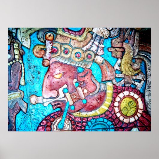 Maya Aztec Indian High Priest Mexican Art Poster (Voorkant)