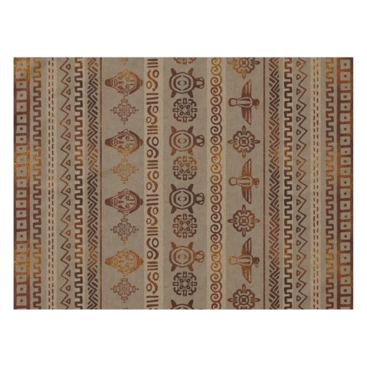 Maya / Aztec patroon Brand goud op canvas Tafelkleed (Voorkant (Horizontaal))