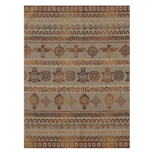 Maya / Aztec patroon Brand goud op canvas Tafelkleed