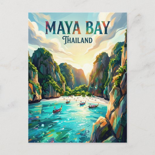 Maya Bay Thailand Briefkaart (Voorkant)