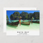Maya Bay Thailand Coördineert Briefkaart (Voorkant / Achterkant)