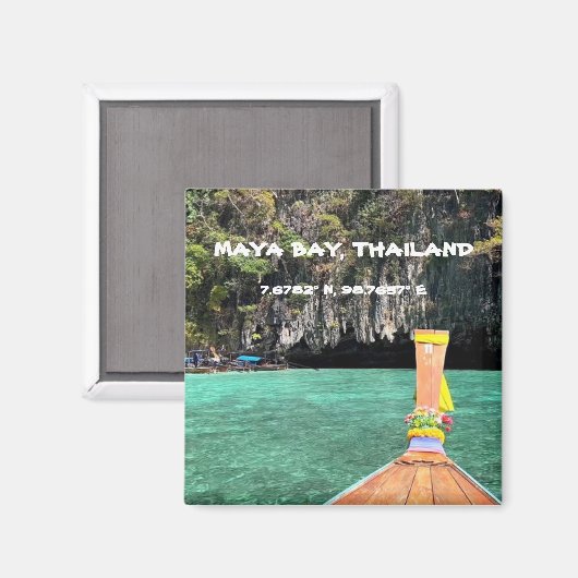 Maya Bay Thailand GPS Magnet (Voorkant / Achterkant)