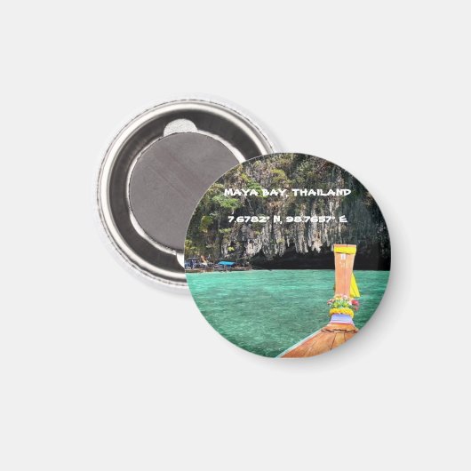 Maya Bay Thailand GPS Magnet (Voorkant / Achterkant)