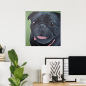 Maya Black Pug Dog Poster (Thuiskantoor)