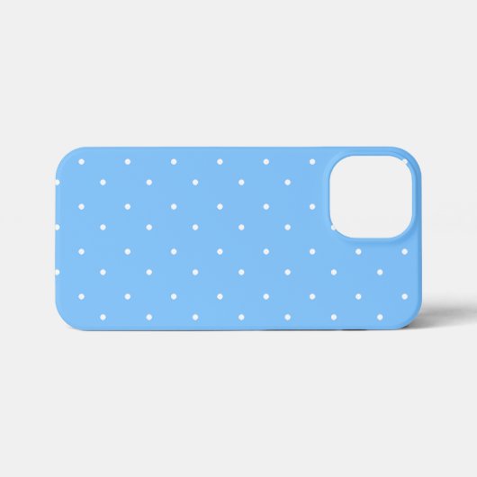 Maya Blauw en Wit Polka Dots Patroon iPhone Hoesje (Achterkant horizontaal)