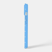 Maya Blauw en Wit Stippenpatroon iPhone 15 Case (Linkerkant)