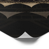 Maya Calendar Glyphs Pastel Gold op brown Poster (Hoek)