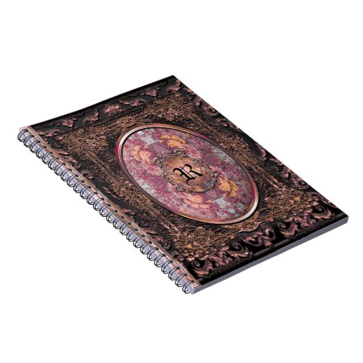 Maya Calliger Gothic Old Book Monogram Notitieboek (Rechterzijde)