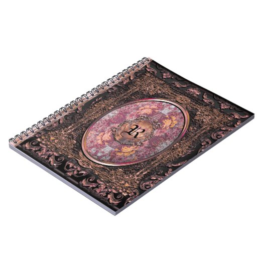 Maya Calliger Gothic Old Book Monogram Notitieboek (Linkerzijde)