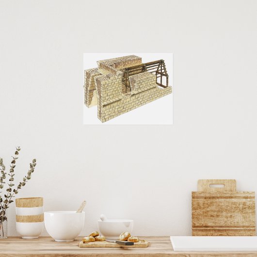 Maya corbelboog. Detail. Mexico Poster (Keuken)