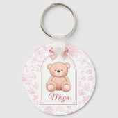 Maya | Custom Pink Teddy Bear Nursery Design  Sleutelhanger (Voorkant)