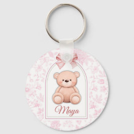 Maya | Custom Pink Teddy Bear Nursery Design  Sleutelhanger