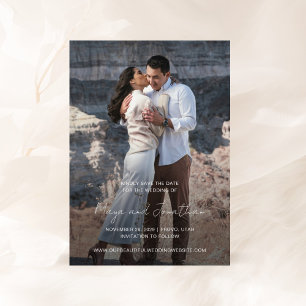 Maya eenvoudige foto moderne bruiloft save the date
