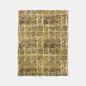 Maya- en aztec-glyphs goud op  textuur fleece deken (Voorkant)