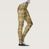 Maya- en aztec-glyphs goud op  textuur leggings (Rechts)