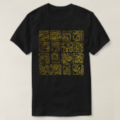Maya- en aztec-glyphs goud op  textuur t-shirt (Design voorkant)