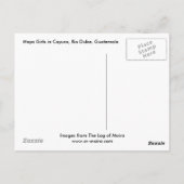 Maya Girls in Cayuco, Rio Dulce, Guatemala Briefkaart (Achterkant)