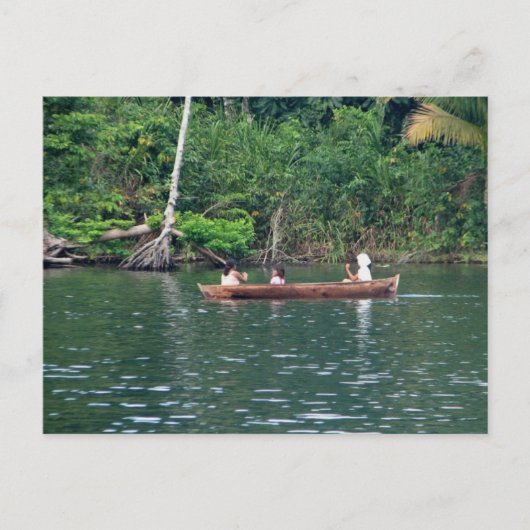 Maya Girls in Cayuco, Rio Dulce, Guatemala Briefkaart (Voorkant)