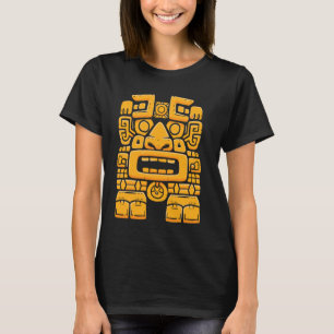 Maya God Maya Mythologie Standbeeld Oude God K'ini T-shirt
