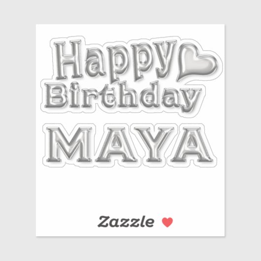 Maya Happy Birthday silver Aufkleber Sticker (Vel)