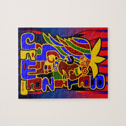 Maya head puzzel legpuzzel (Horizontaal)