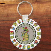 Maya-kalender Dood God Sleutelhanger (Voorkant)