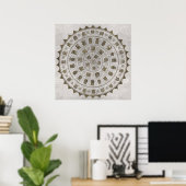 Maya-kalenderglyphen gouden textuur op steen poster (Thuiskantoor)