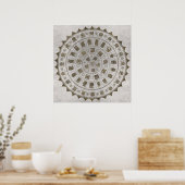 Maya-kalenderglyphen gouden textuur op steen poster (Keuken)