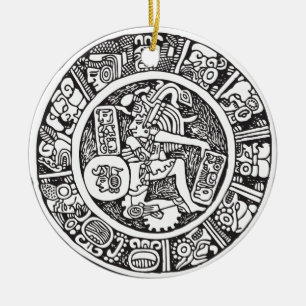 Maya, Mexicaanse hiërogliefen (Maya) Keramisch Ornament