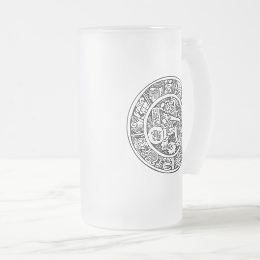 Maya, Mexicaanse hiërogliefen (Maya) Matglas Bierpul (Voorkant rechts)