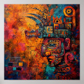 Maya-mozaïek: Een modern eerbetoon Poster (Voorkant)