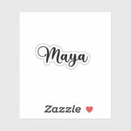 Maya naam - handgeschreven kalligrafie sticker